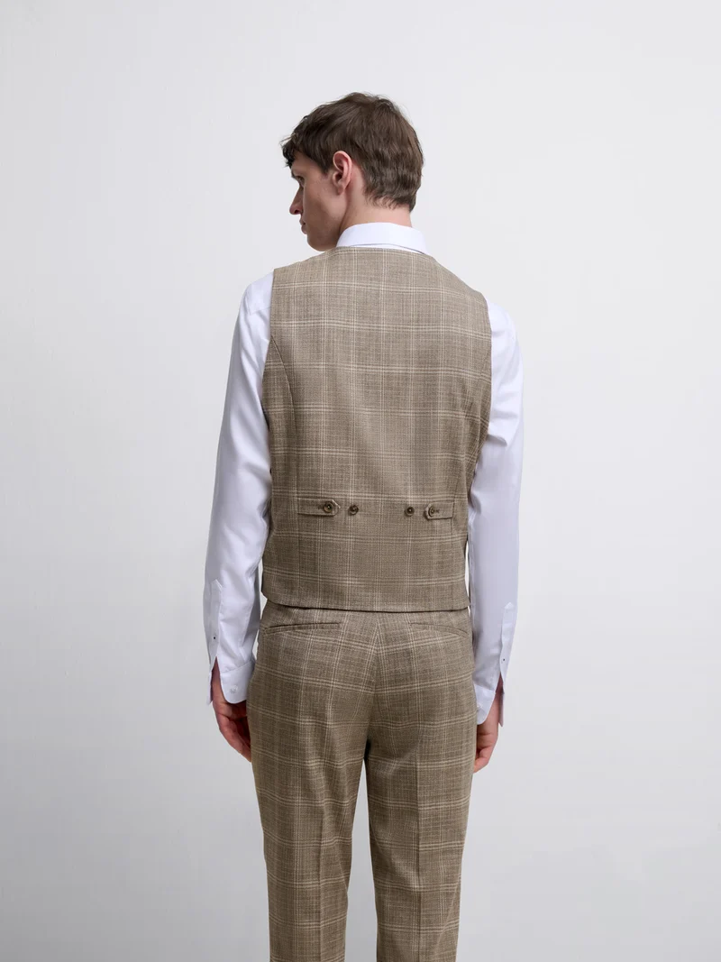Gilet de costume à carreaux