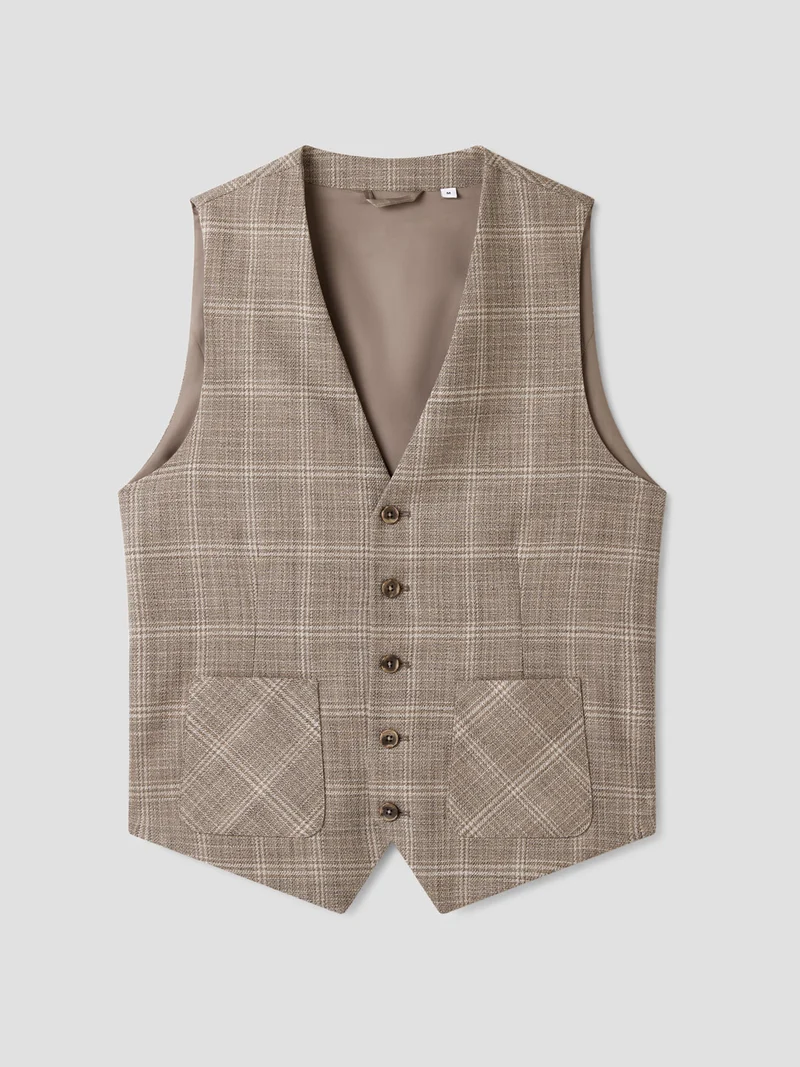 Gilet de costume à carreaux