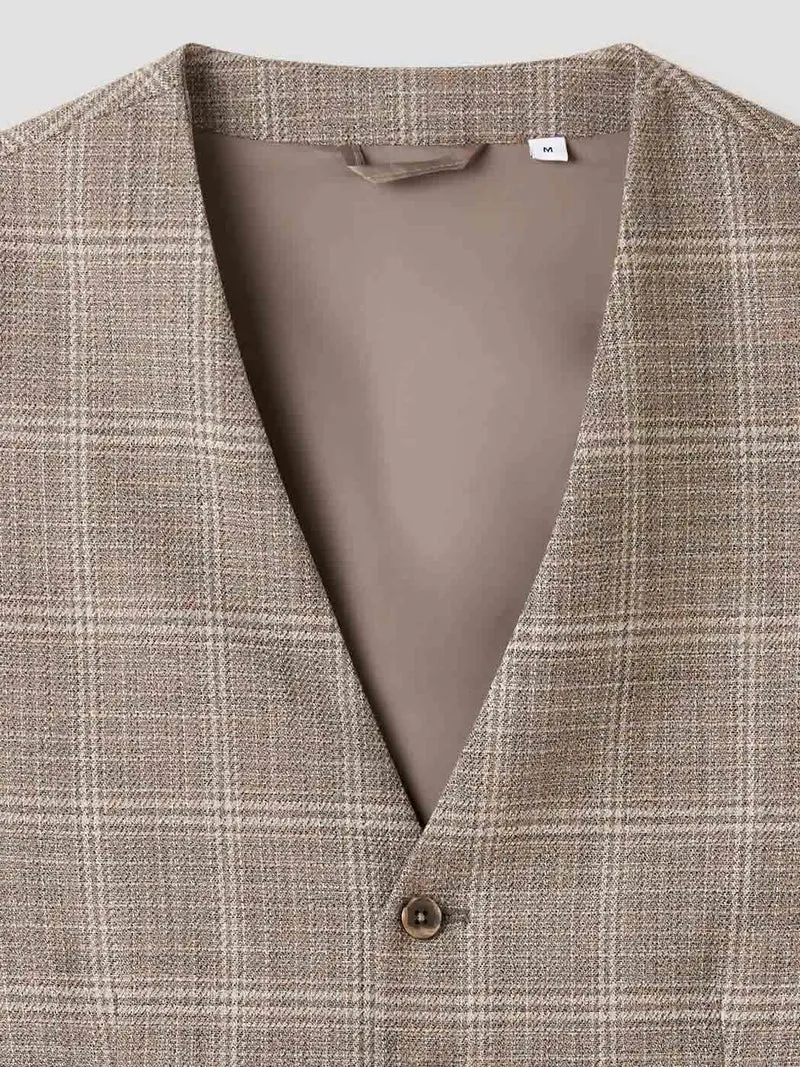 Gilet de costume à carreaux