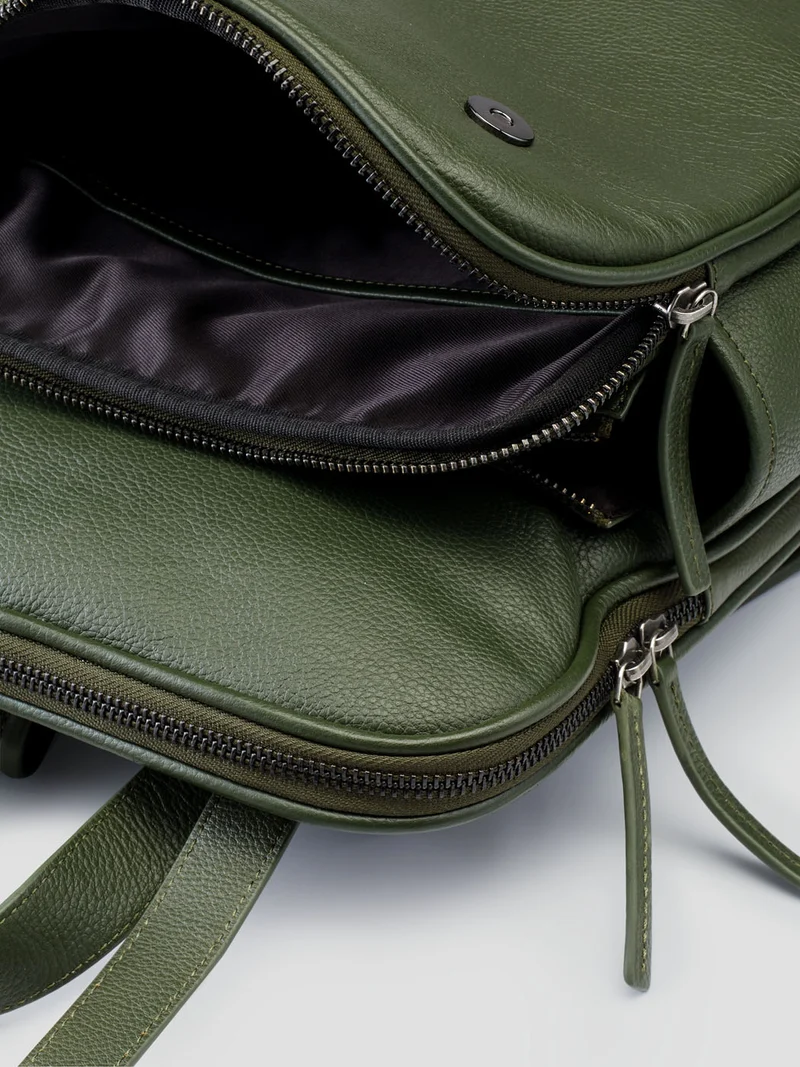 Sac à dos en cuir multi compartiments