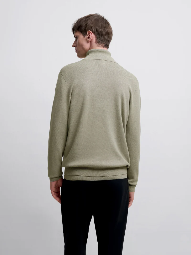 Pull col polo zippé en viscose certifiée