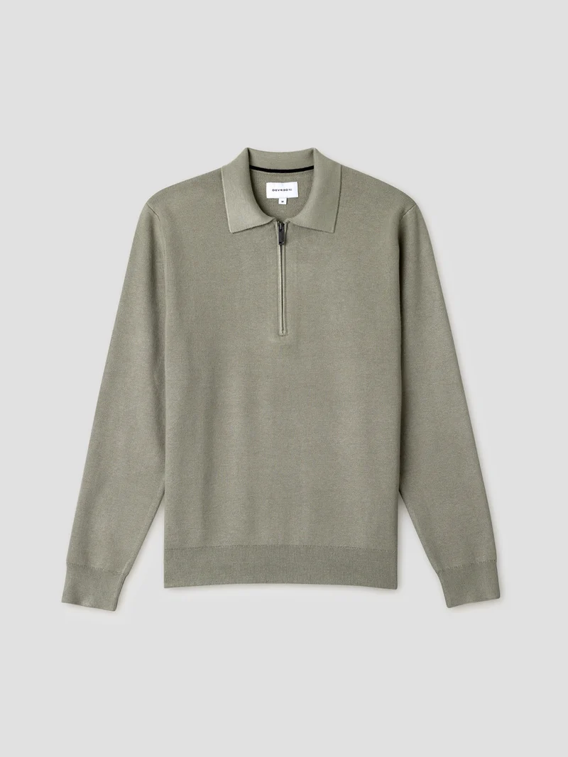 Pull col polo zippé en viscose certifiée
