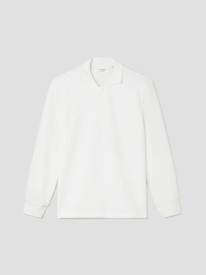 Polo manches longues col boutonné