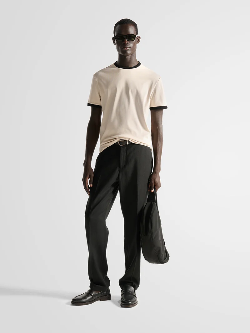 T-shirt col rond contrasté - L'atelier