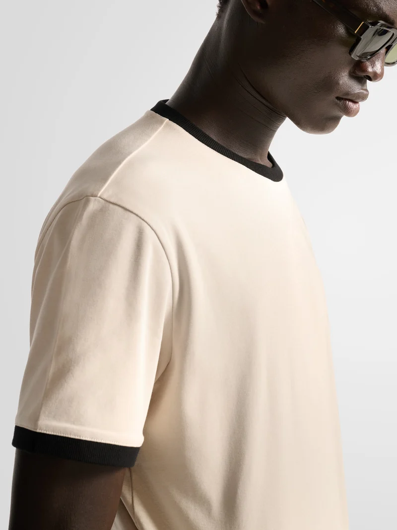 T-shirt col rond contrasté - L'atelier
