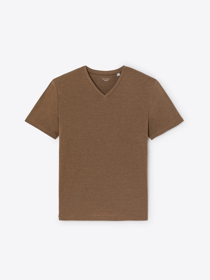 T-shirt col V mélange coton Supima®