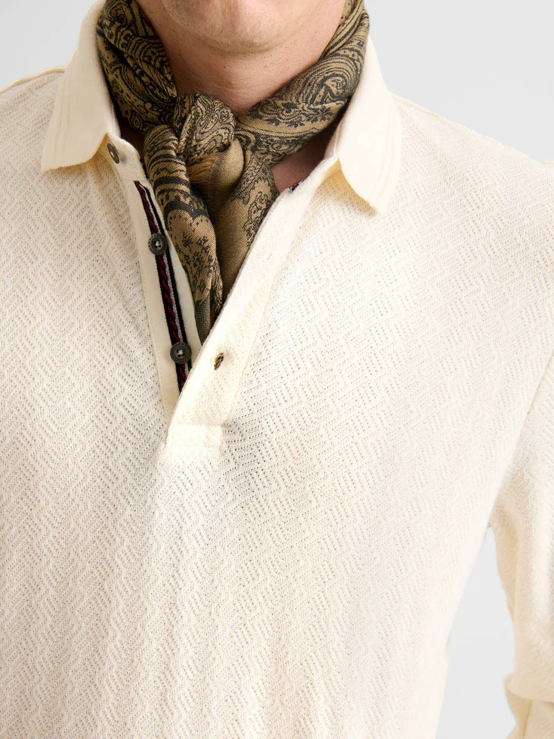 Polo boutonné en coton