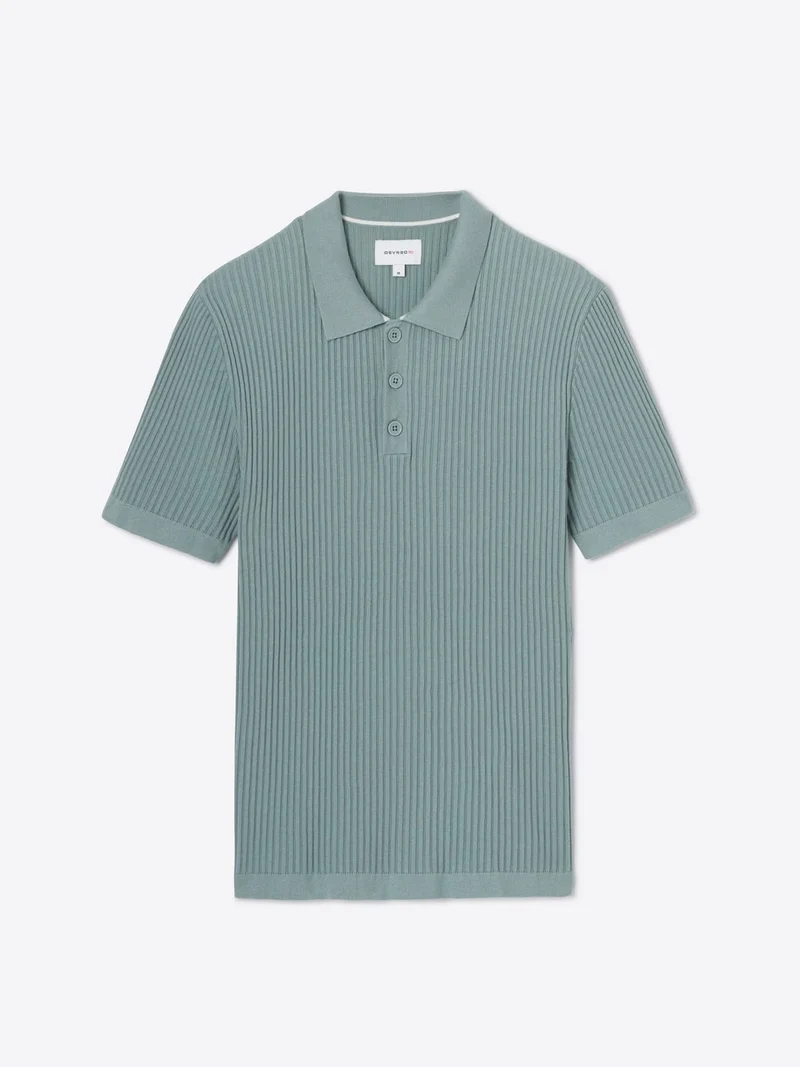 Polo maille boutonné en coton