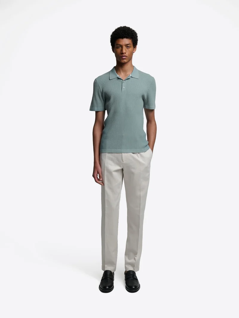 Polo maille boutonné en coton
