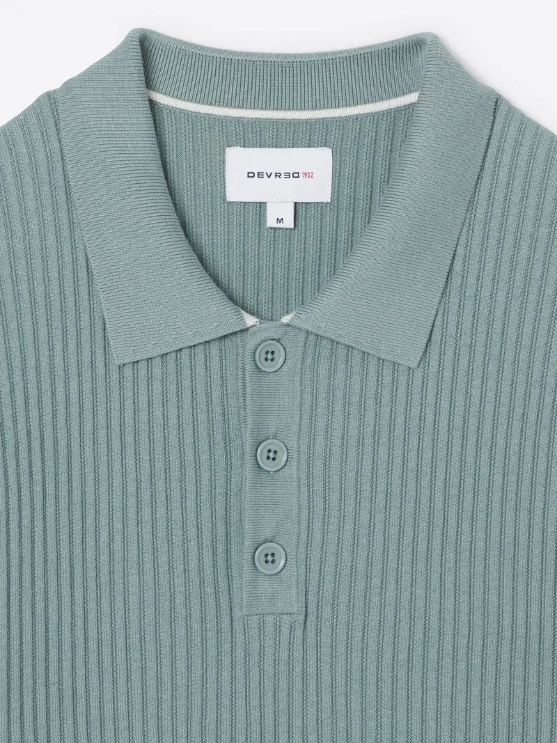 Polo maille boutonné en coton