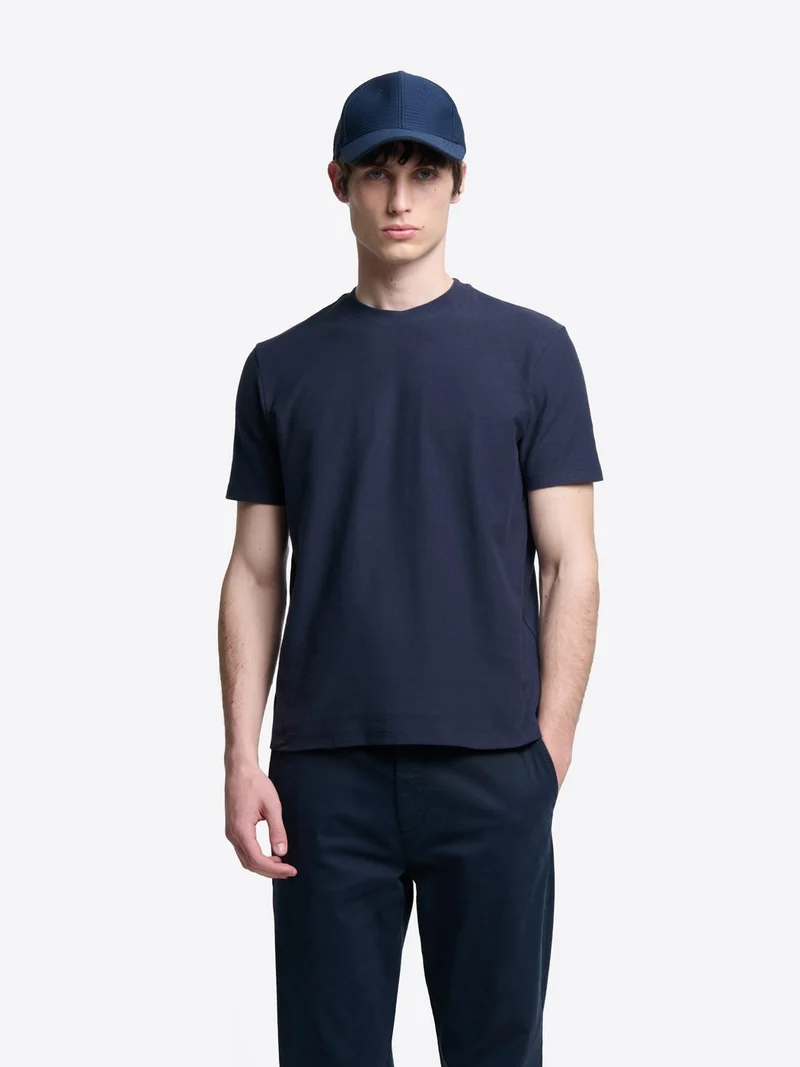 T-shirt col rond touché crêpe