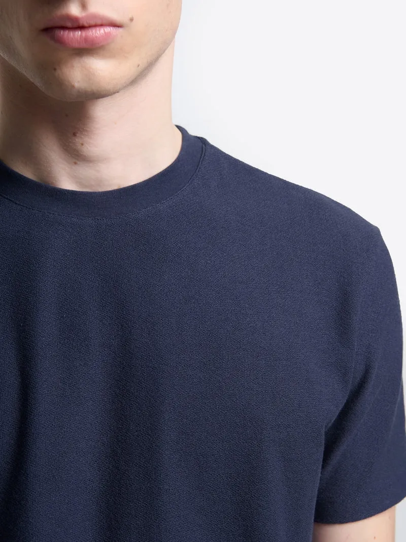 T-shirt col rond touché crêpe