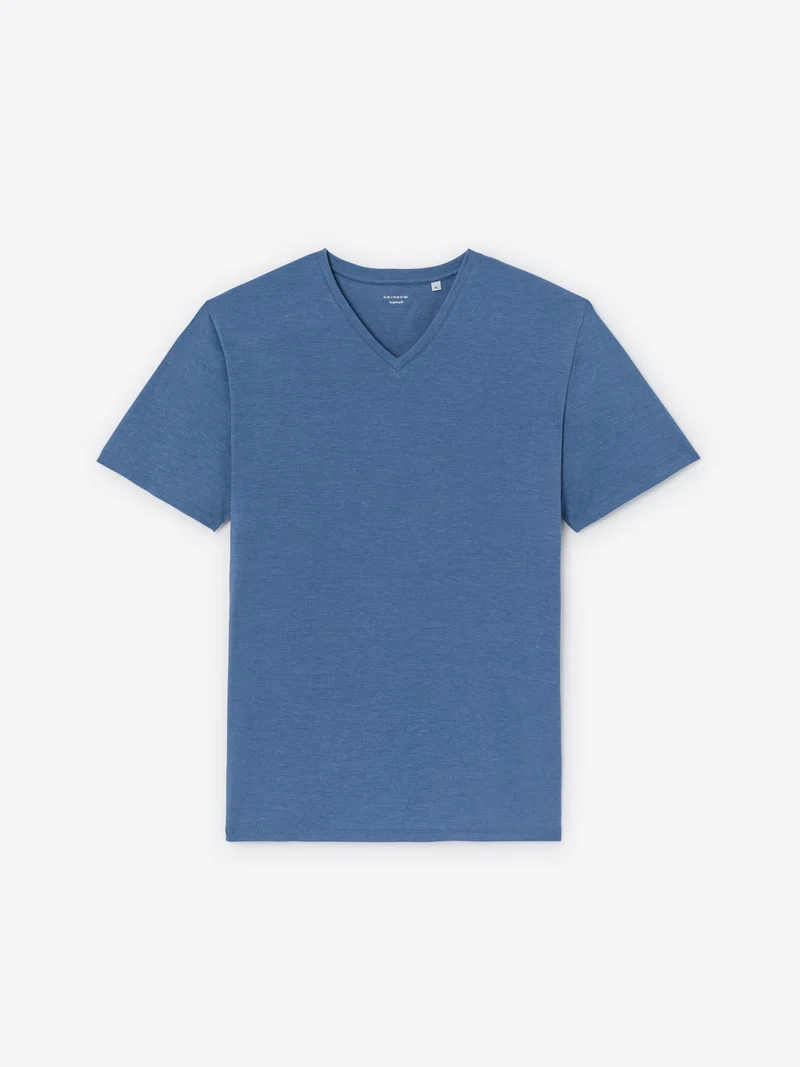 T-shirt col V mélange coton Supima®