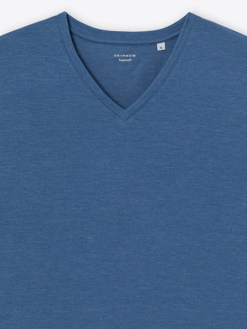 T-shirt col V mélange coton Supima®