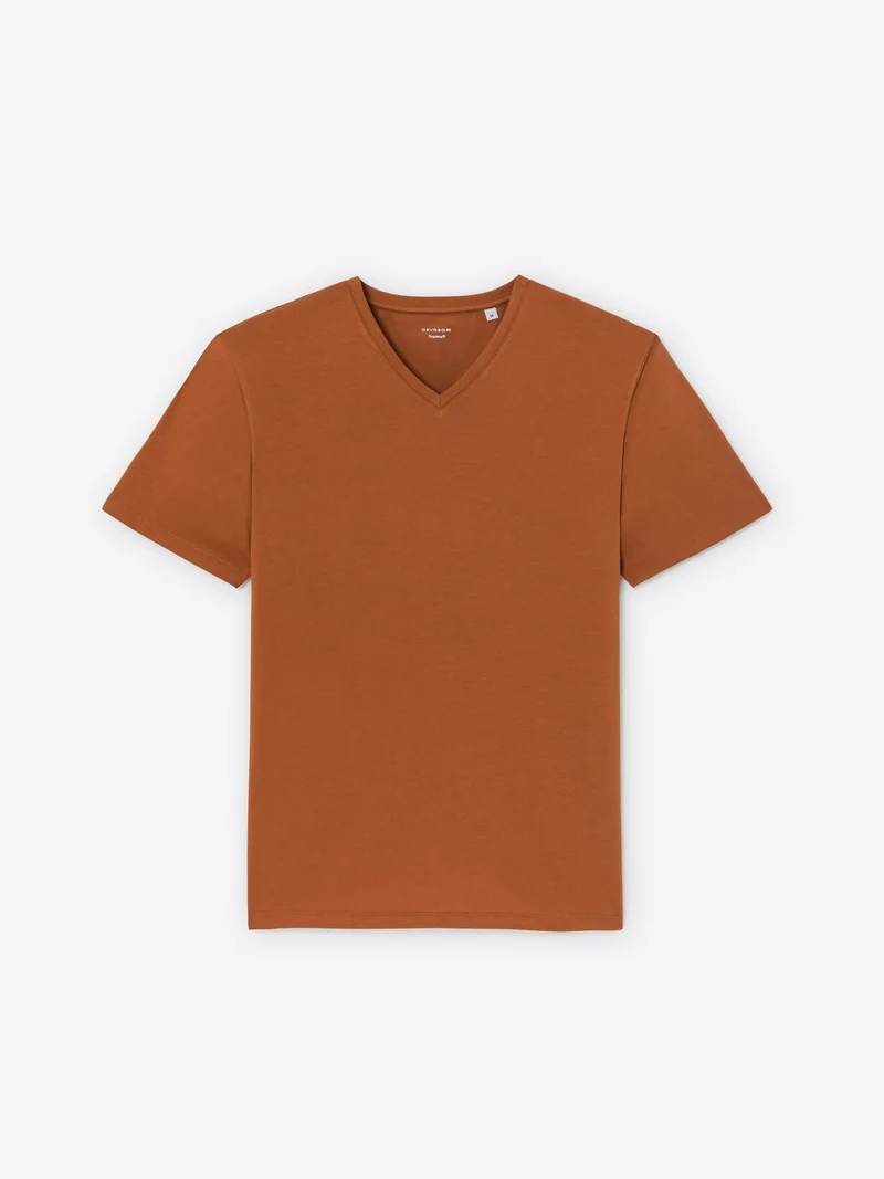 T-shirt col V en coton Supima®