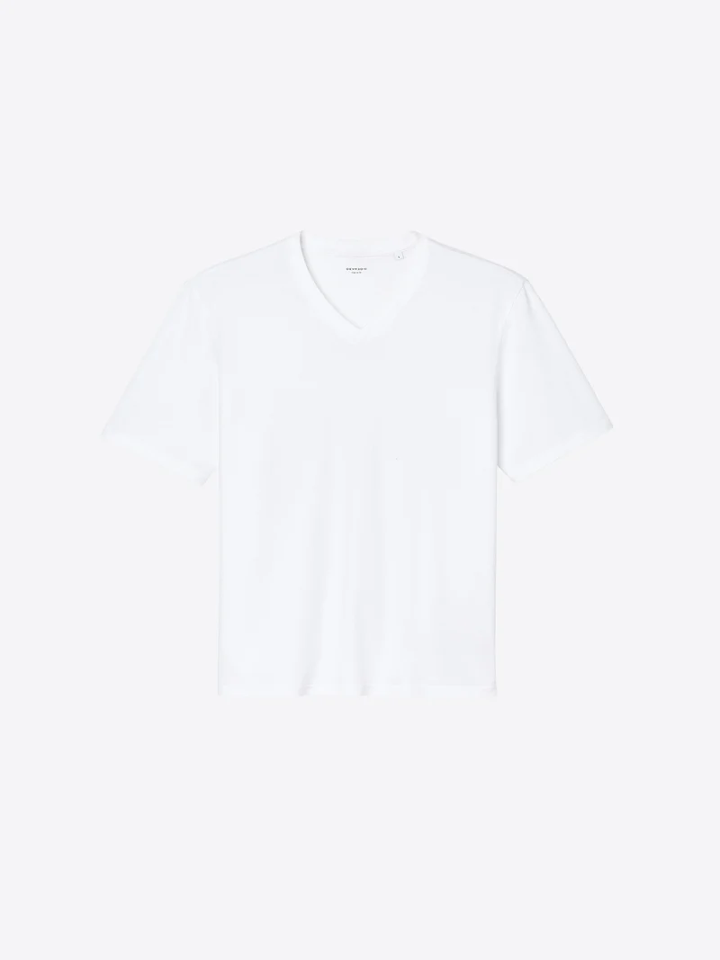 T-shirt col V effet crêpé