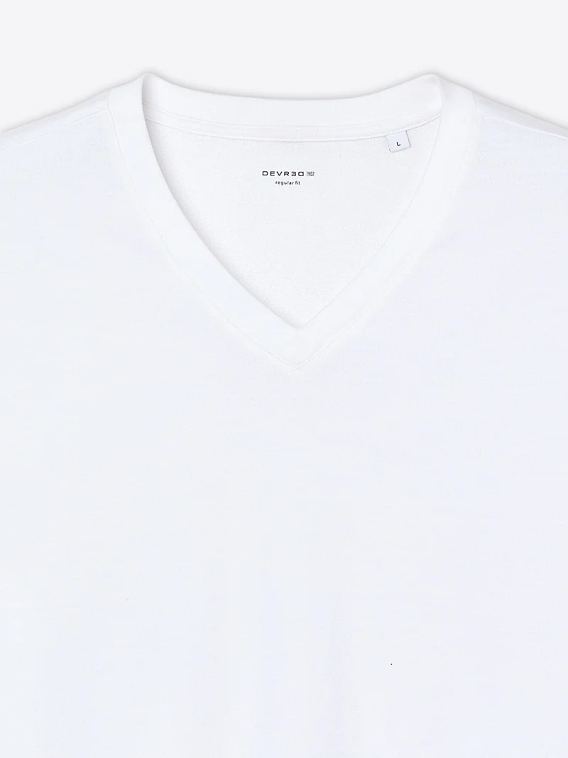 T-shirt col V effet crêpé