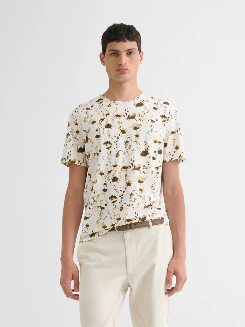 T-shirt col rond fleuri