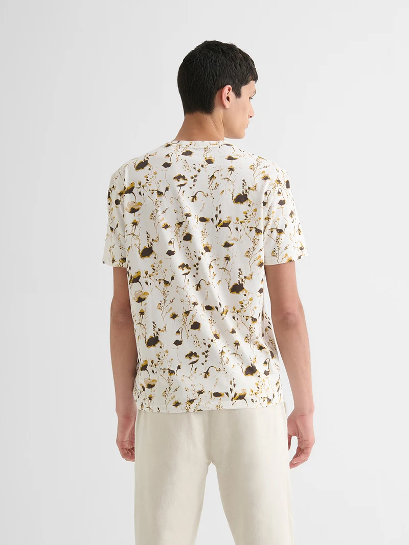 T-shirt col rond fleuri