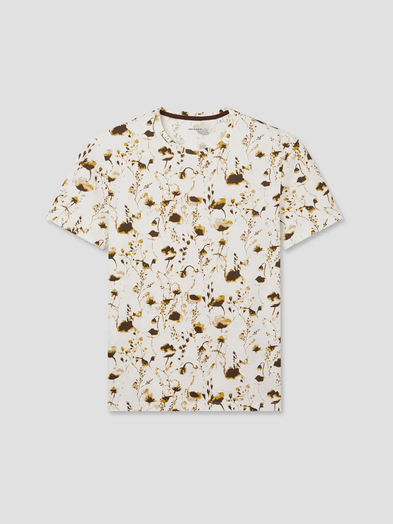 T-shirt col rond fleuri