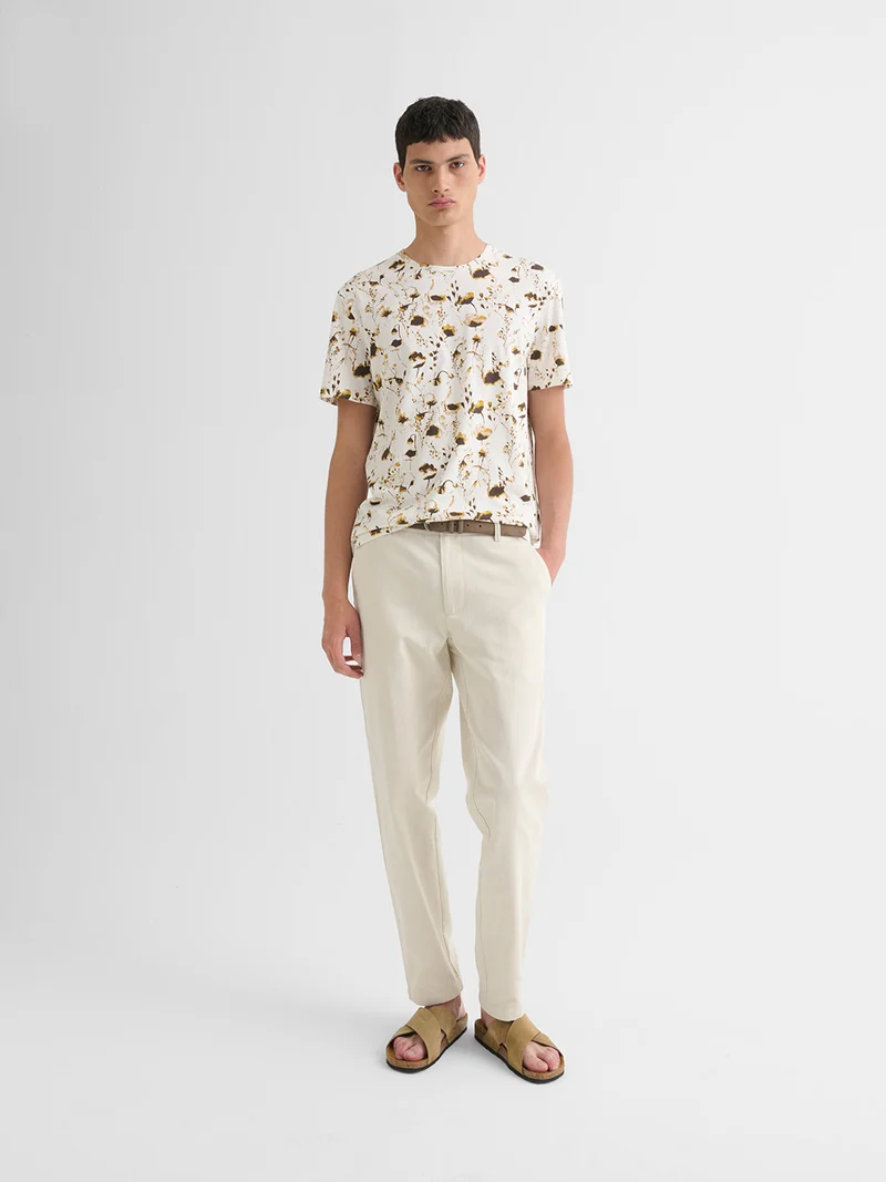 T-shirt col rond fleuri