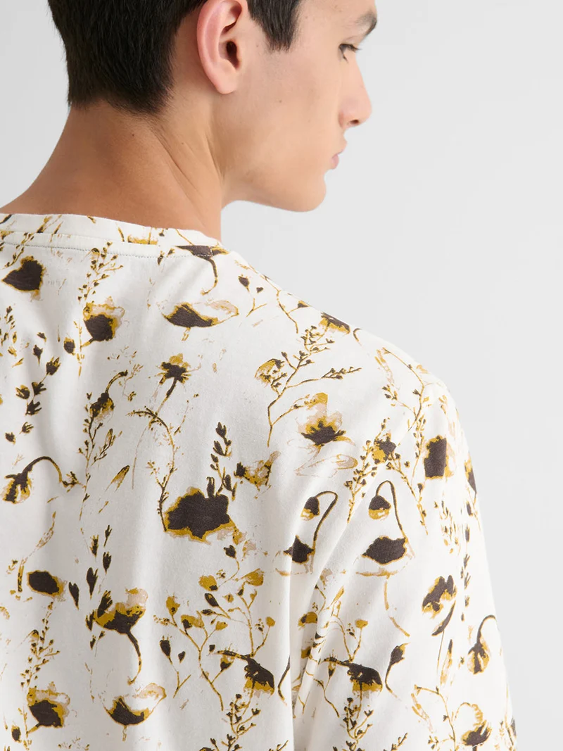 T-shirt col rond fleuri