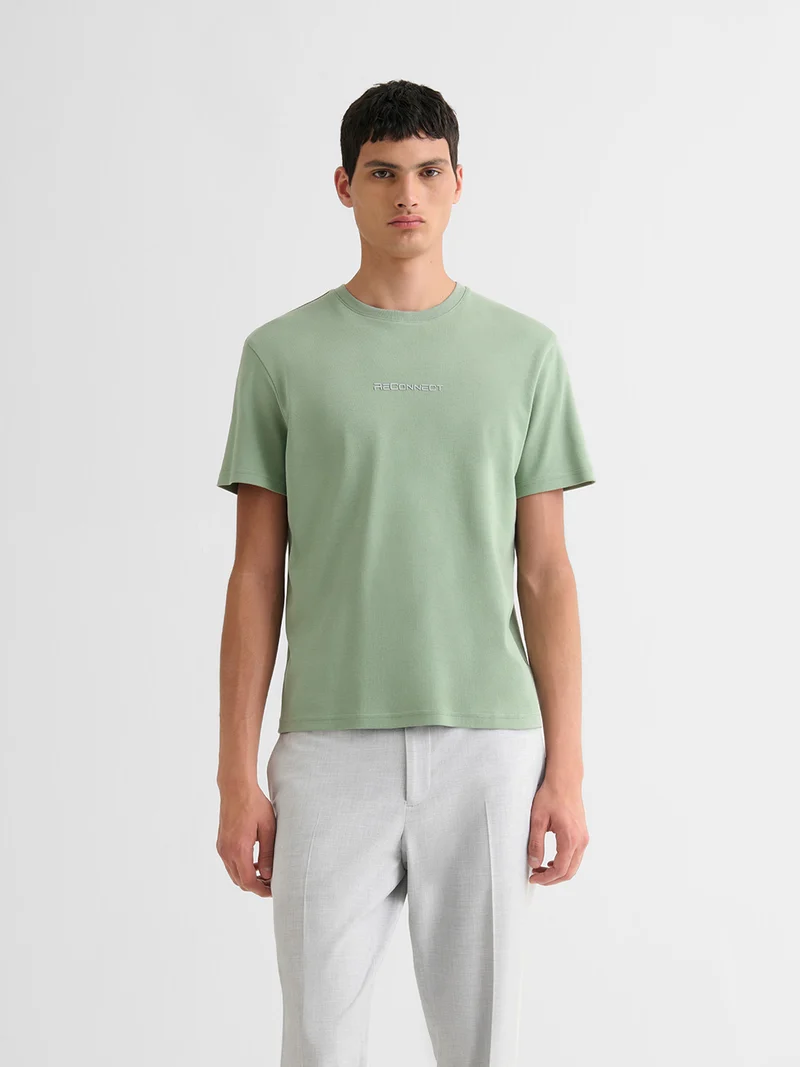 T-shirt col rond brodé