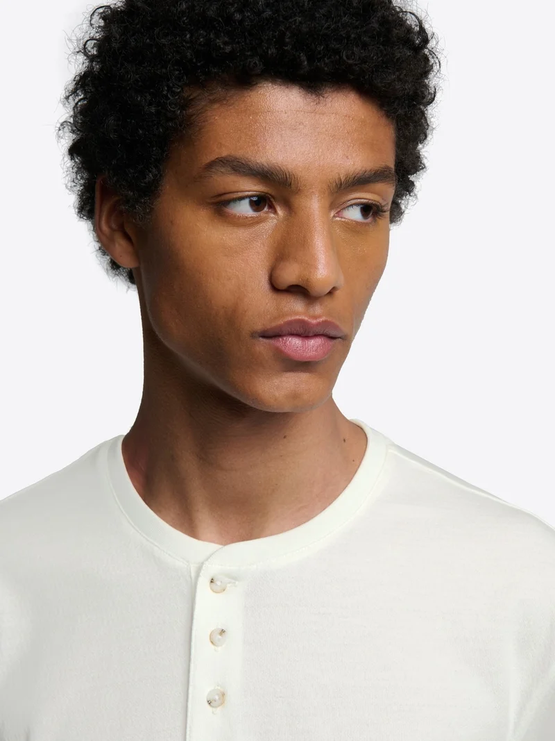 T-shirt col tunisien en coton