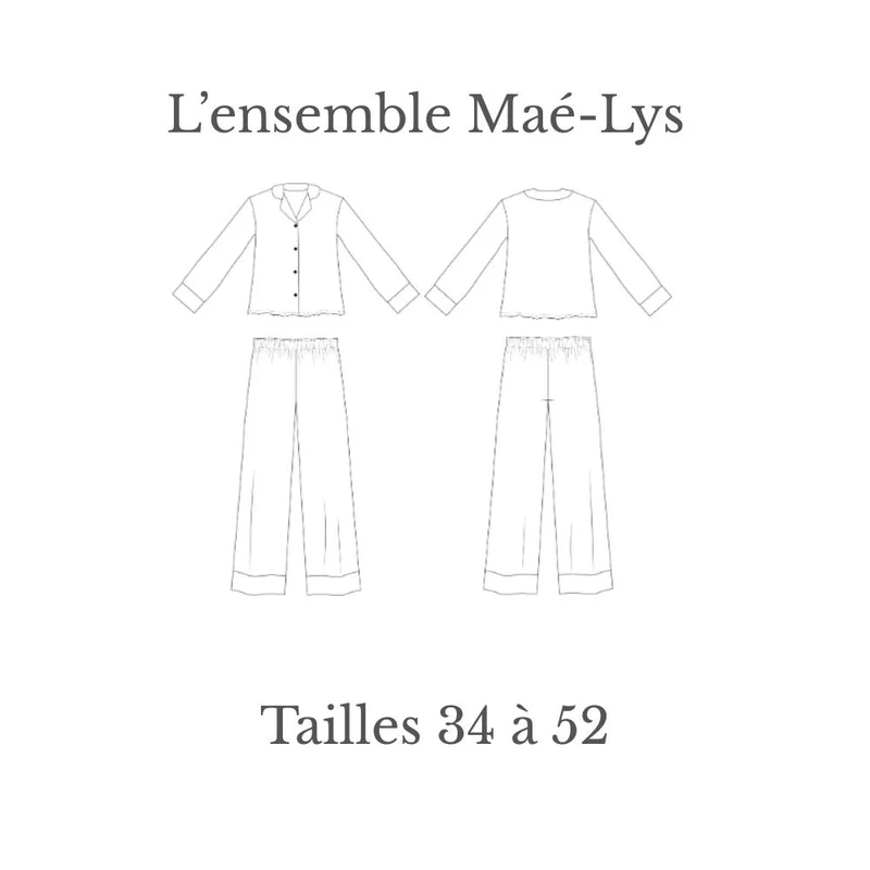 PATRON DE COUTURE PDF | Ensemble Maé-Lys | Cha’Coud | Français uniquement