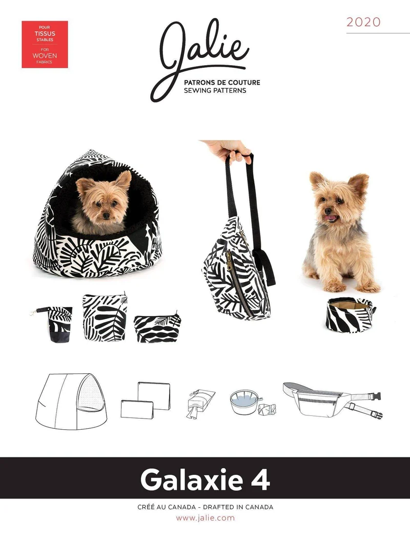 PDF PATRON DE COUTURE | 2020 | GALAXIE 4 | Accessoires pour animaux (et leurs humains) | Jalie | BILINGUE (FR/EN)