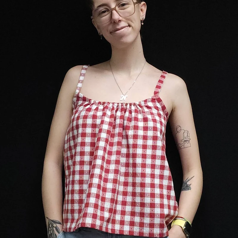 Tissé Teint | 100 % Coton | Queen of Hearts | Cœurs Vichy | Cerise | Fableism