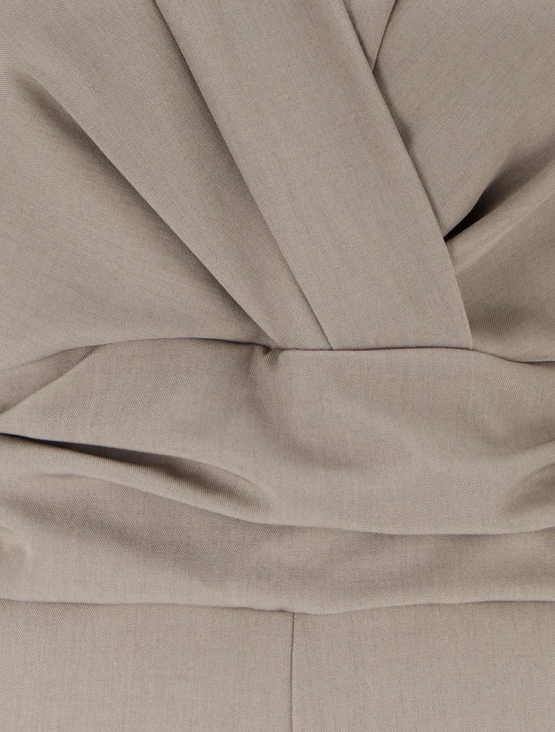 Combinaison manches longues à taille effet drapé - Taupe