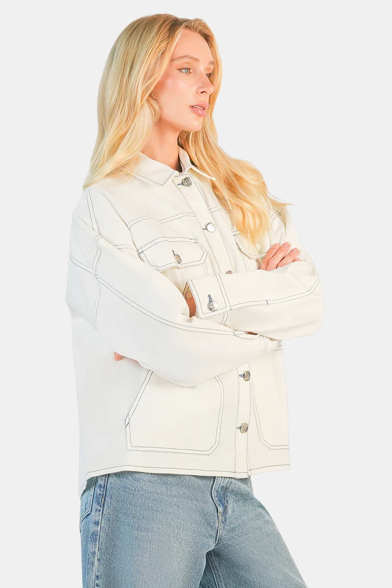 Blain|100% Cotton Oversized Denim Jacket
