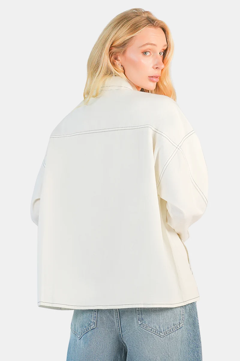 Blain|100% Cotton Oversized Denim Jacket
