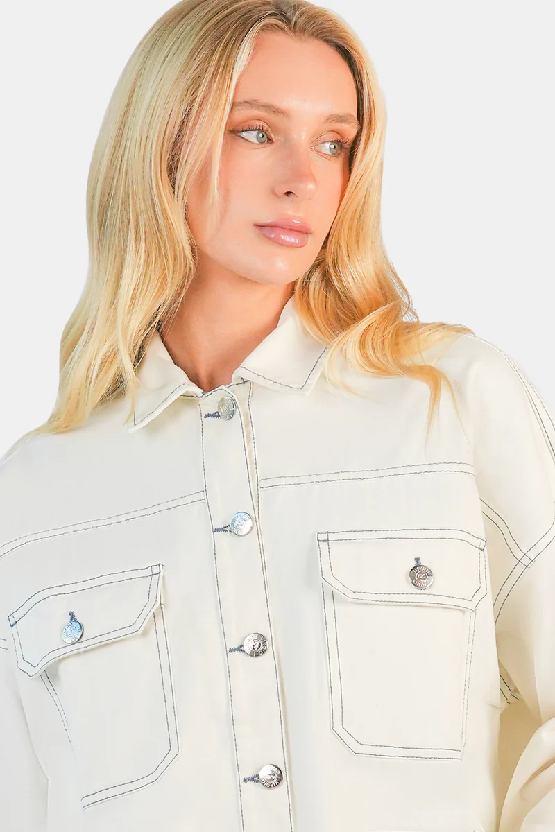 Blain|100% Cotton Oversized Denim Jacket