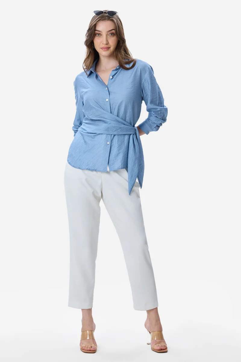Betsy|Viscose Side Tie-Up Shirt