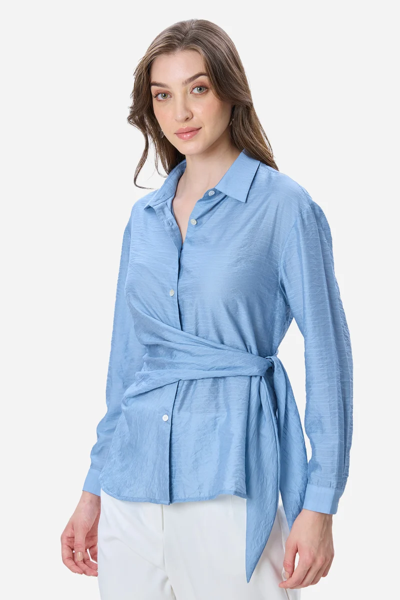 Betsy|Viscose Side Tie-Up Shirt