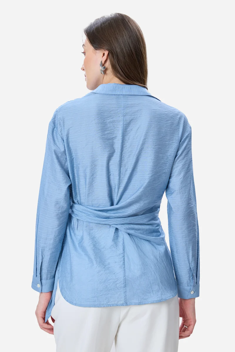 Betsy|Viscose Side Tie-Up Shirt