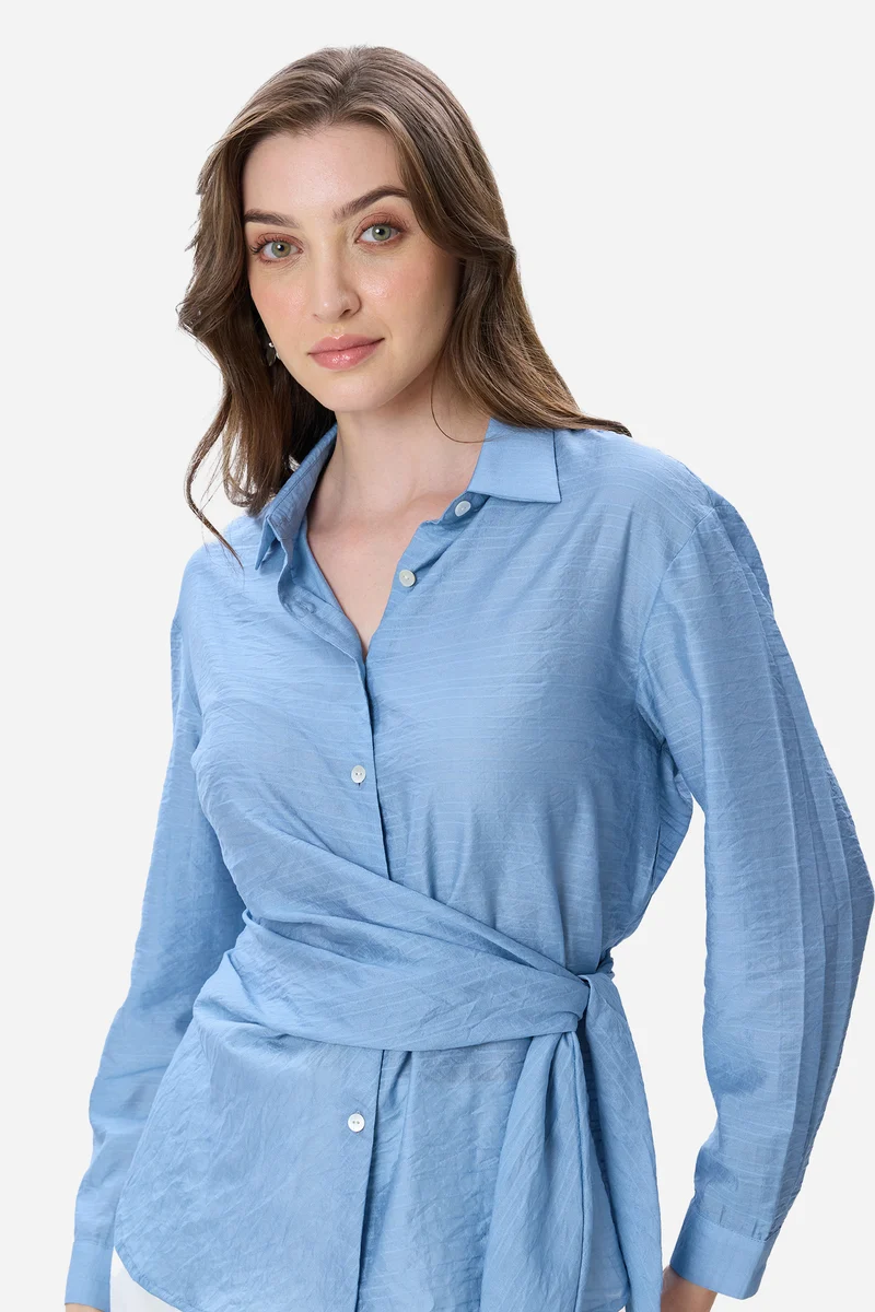 Betsy|Viscose Side Tie-Up Shirt