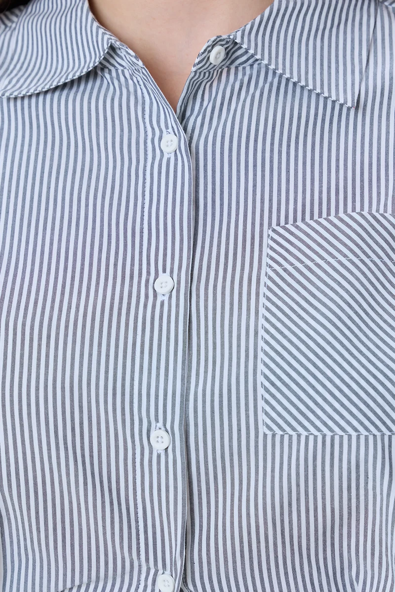 Ida|Cotton Crop Drawcord Shirt