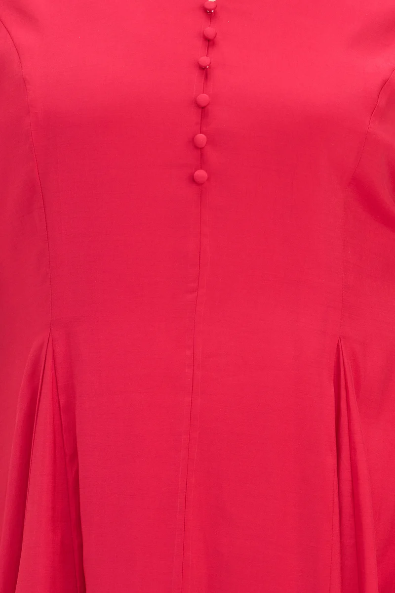 Prema|100% Viscose Fit And Flare Midi Dress