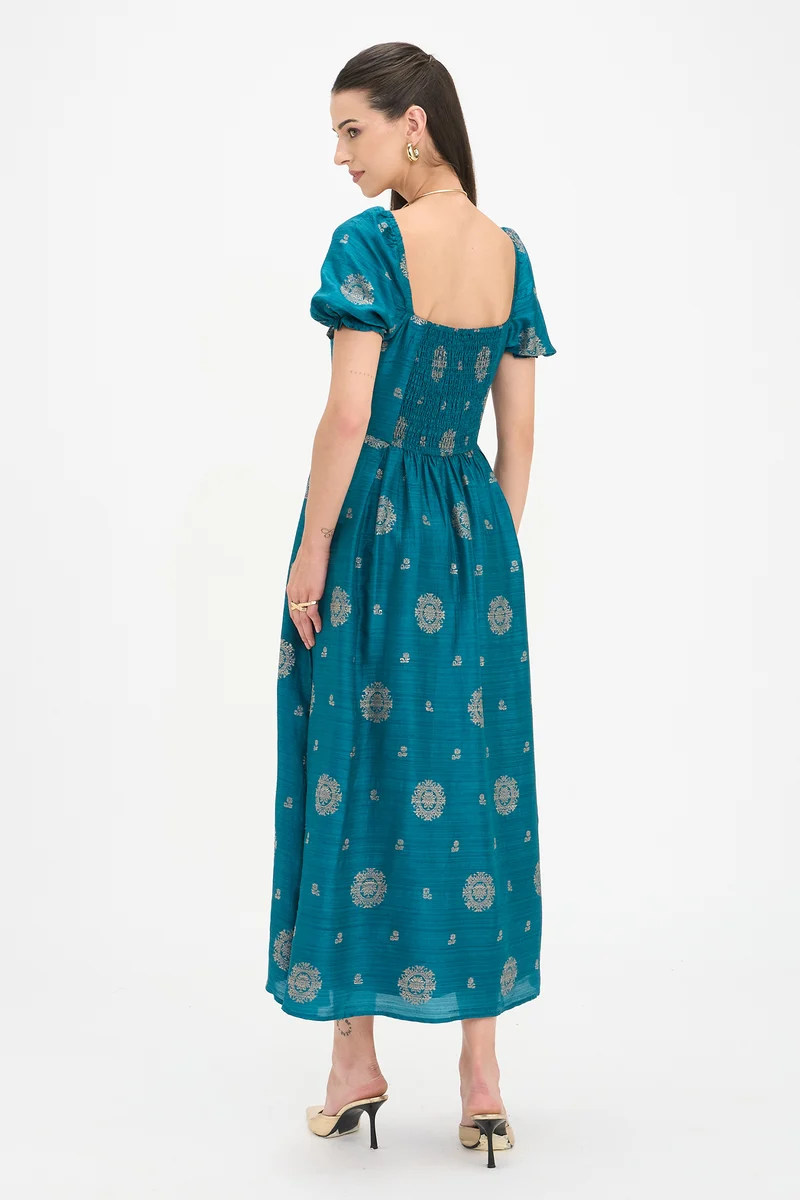 Madhavi|100% Viscose Corset Maxi Dress