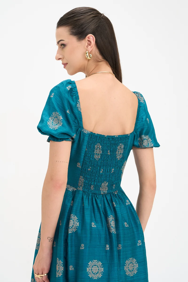 Madhavi|100% Viscose Corset Maxi Dress