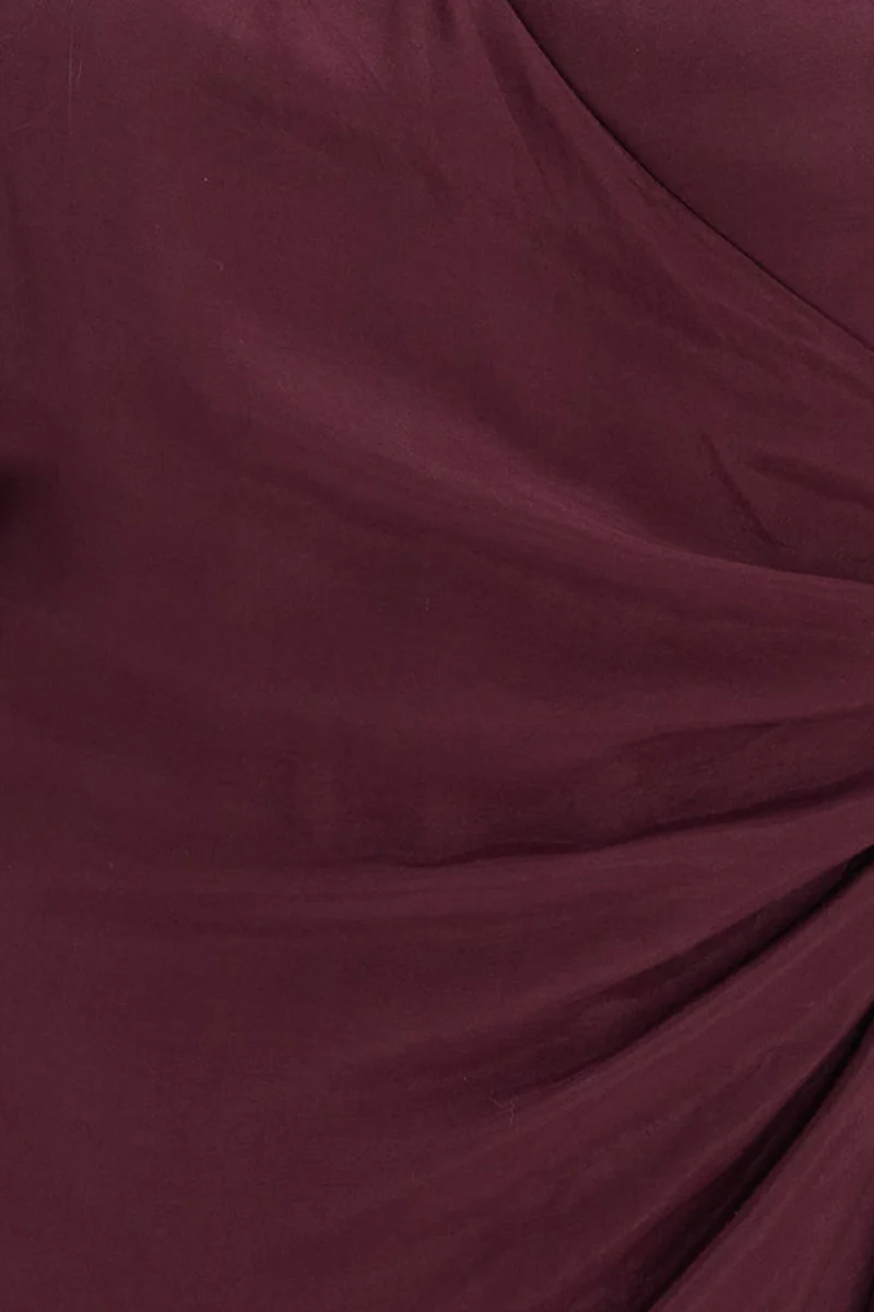 Radha|100% Viscose Wrap Midi Dress With Tie-Up