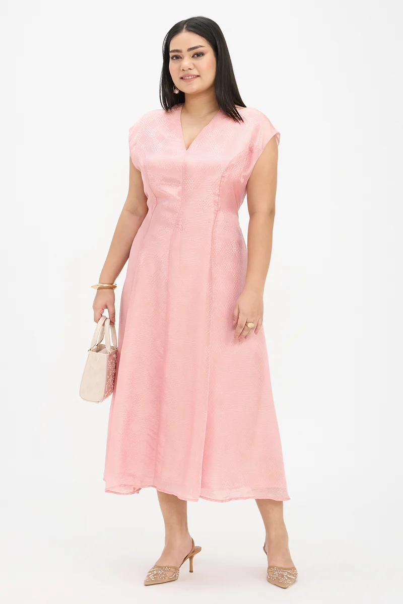 Reva|100% Viscose Panelled Maxi Dress