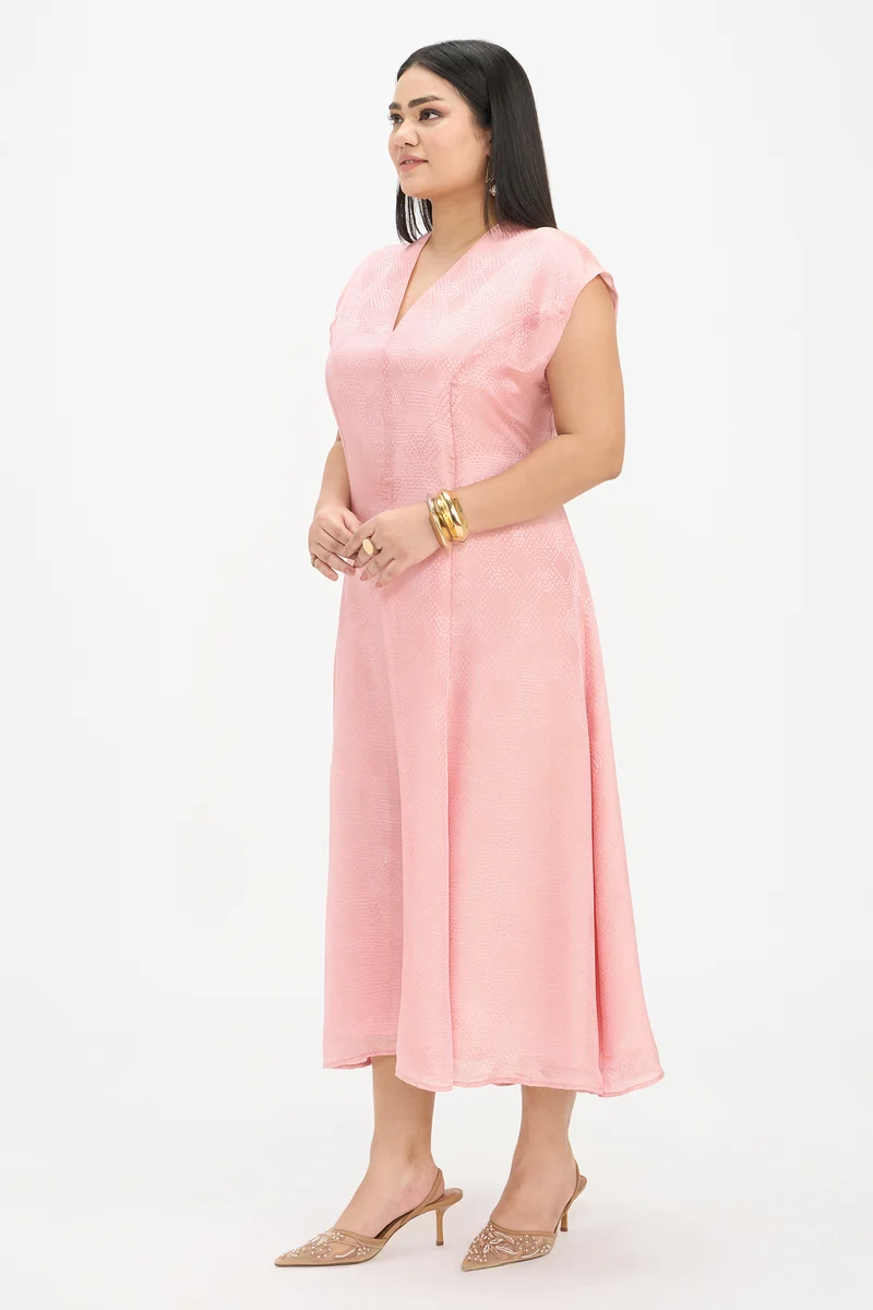 Reva|100% Viscose Panelled Maxi Dress