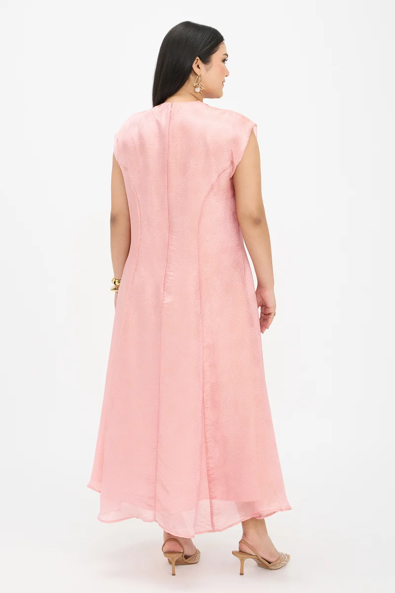 Reva|100% Viscose Panelled Maxi Dress
