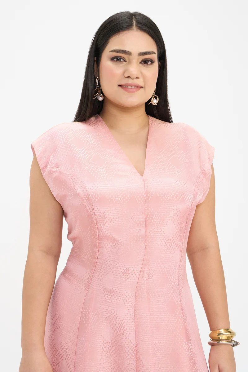 Reva|100% Viscose Panelled Maxi Dress