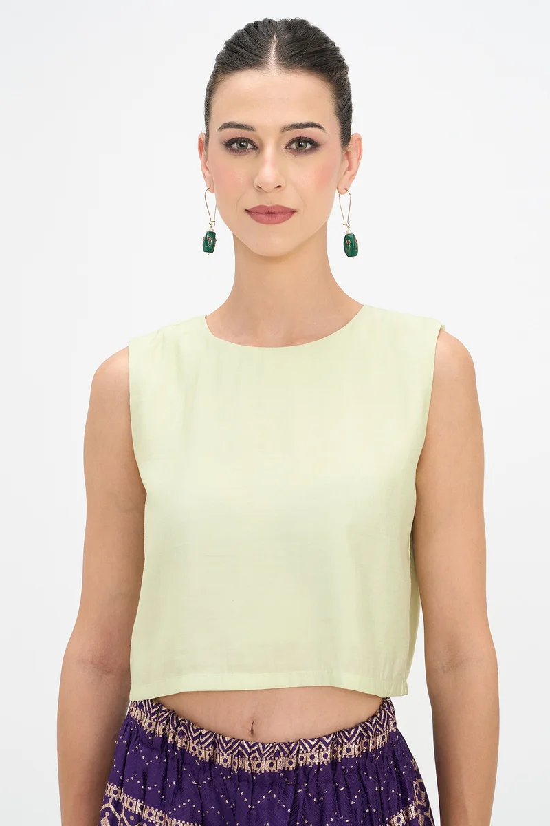 Mohana|100% Viscose Cropped Boxy Top