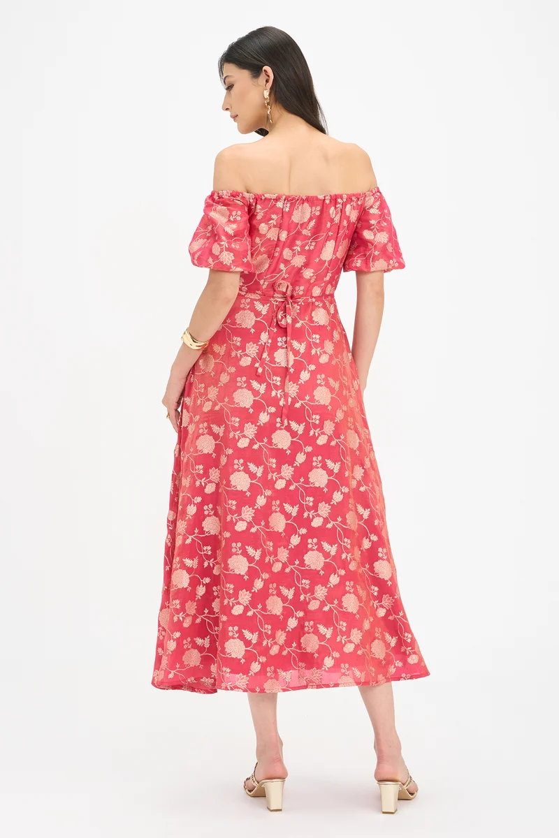 Natya|100% Viscose Off Shoulder Maxi Dress